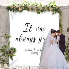 Lofaris Personalized Modern Minimalist Wedding Backdrop for Ceremony
