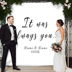 Lofaris Personalized Modern Minimalist Wedding Backdrop for Ceremony