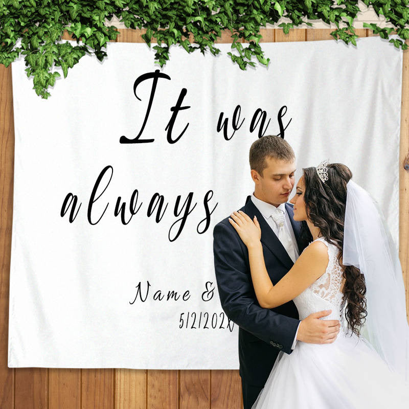 Lofaris Personalized Modern Minimalist Wedding Backdrop for Ceremony
