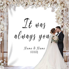 Lofaris Personalized Modern Minimalist Wedding Backdrop for Ceremony