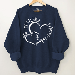 Lofaris Personalized Mom Grandma Hearts Love Sweatshirt