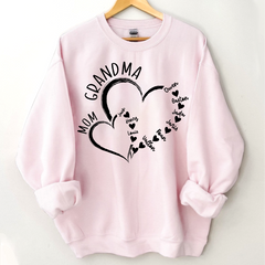 Lofaris Personalized Mom Grandma Hearts Love Sweatshirt