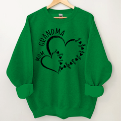 Lofaris Personalized Mom Grandma Hearts Love Sweatshirt