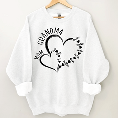 Lofaris Personalized Mom Grandma Hearts Love Sweatshirt