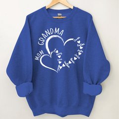 Lofaris Personalized Mom Grandma Hearts Love Sweatshirt