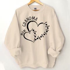 Lofaris Personalized Mom Grandma Hearts Love Sweatshirt