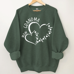 Lofaris Personalized Mom Grandma Hearts Love Sweatshirt