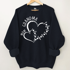 Lofaris Personalized Mom Grandma Hearts Love Sweatshirt