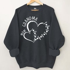 Lofaris Personalized Mom Grandma Hearts Love Sweatshirt