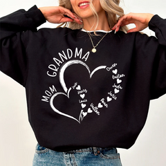 Lofaris Personalized Mom Grandma Hearts Love Sweatshirt