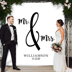 Lofaris Personalized Mr And Mrs Welcome Wedding Backdrop