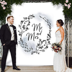 Lofaris Personalized Mystical Floral Mr And Mrs Wedding Backdrop