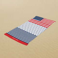 Lofaris Personalized Name American Flag Summer Beach Towel