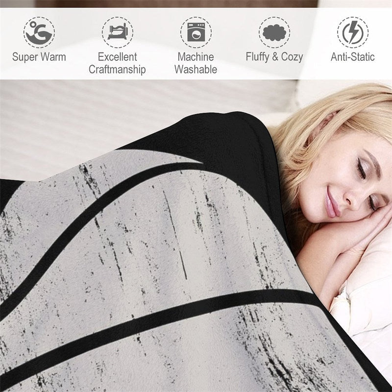 Lofaris Personalized Name Basketball Sports Black Blanket