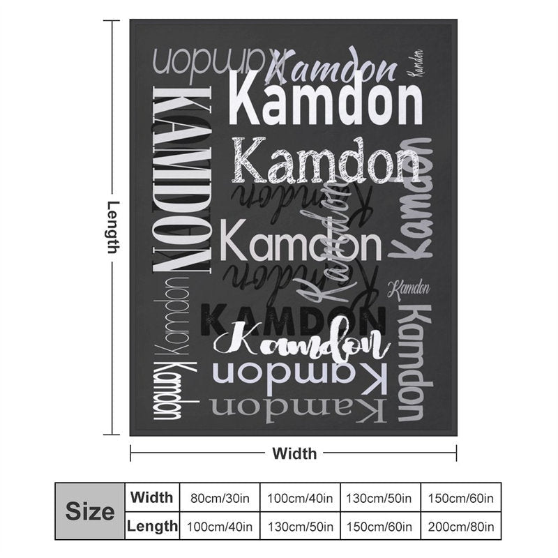 Lofaris Personalized Name Black Blanket For Adult Kid Gift