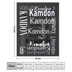 Lofaris Personalized Name Black Blanket For Adult Kid Gift