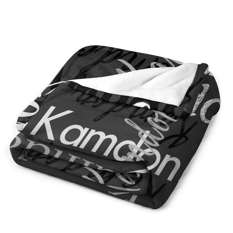 Lofaris Personalized Name Black Blanket For Adult Kid Gift
