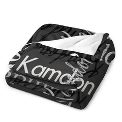 Lofaris Personalized Name Black Blanket For Adult Kid Gift