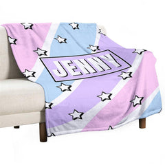 Lofaris Personalized Name Candy Colorful Stars Girl Blanket