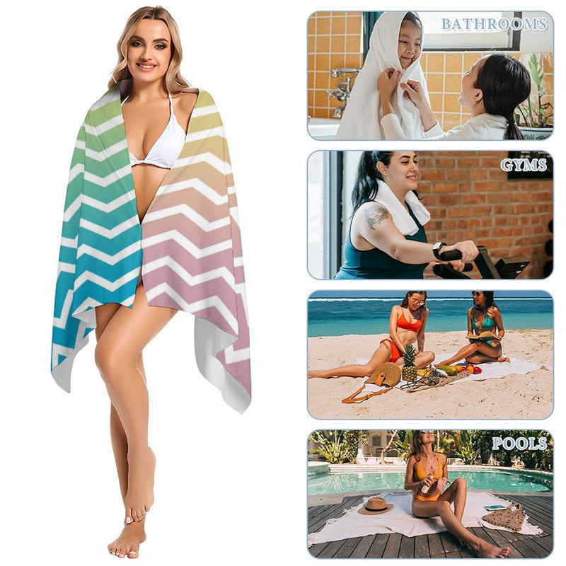 Lofaris Personalized Name Colorful Beach Towel for Kids Gifts