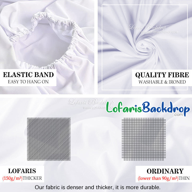 Lofaris Personalized Name Gold Text White Round Backdrop Cover