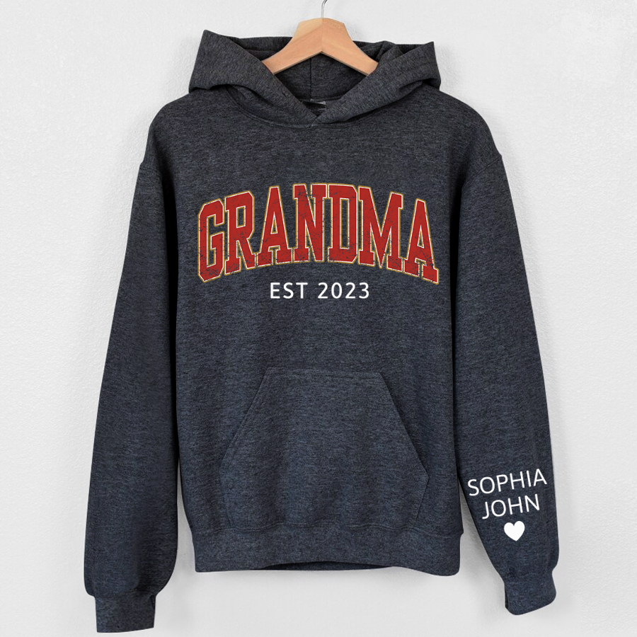 Lofaris Personalized Name Grandma Est Years Gift Hoodie