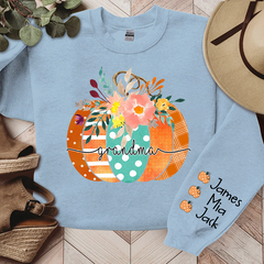 Lofaris Personalized Name Grandma Pumpkin Autumn Sweatshirt