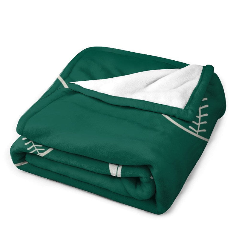 Lofaris Personalized Name Green Baseball Sports Style Blanket