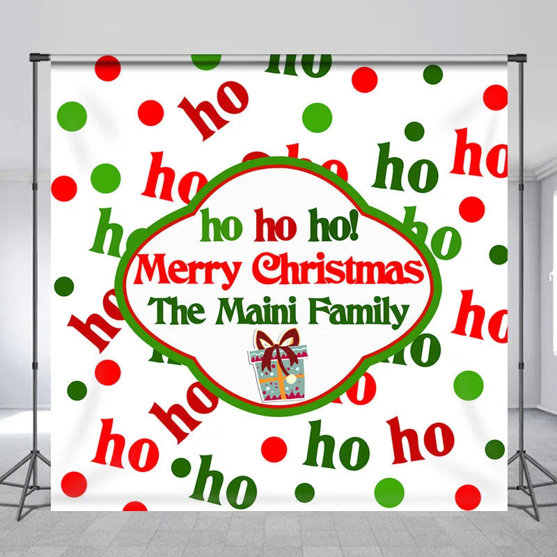 Lofaris Personalized Name Ho Text Repeat Christmas Backdrop