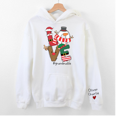 Lofaris Personalized Name Love Grandma Life Christmas Hoodie
