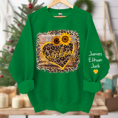 Lofaris Personalized Name Mimi Heart Sunflower Sweatshirt
