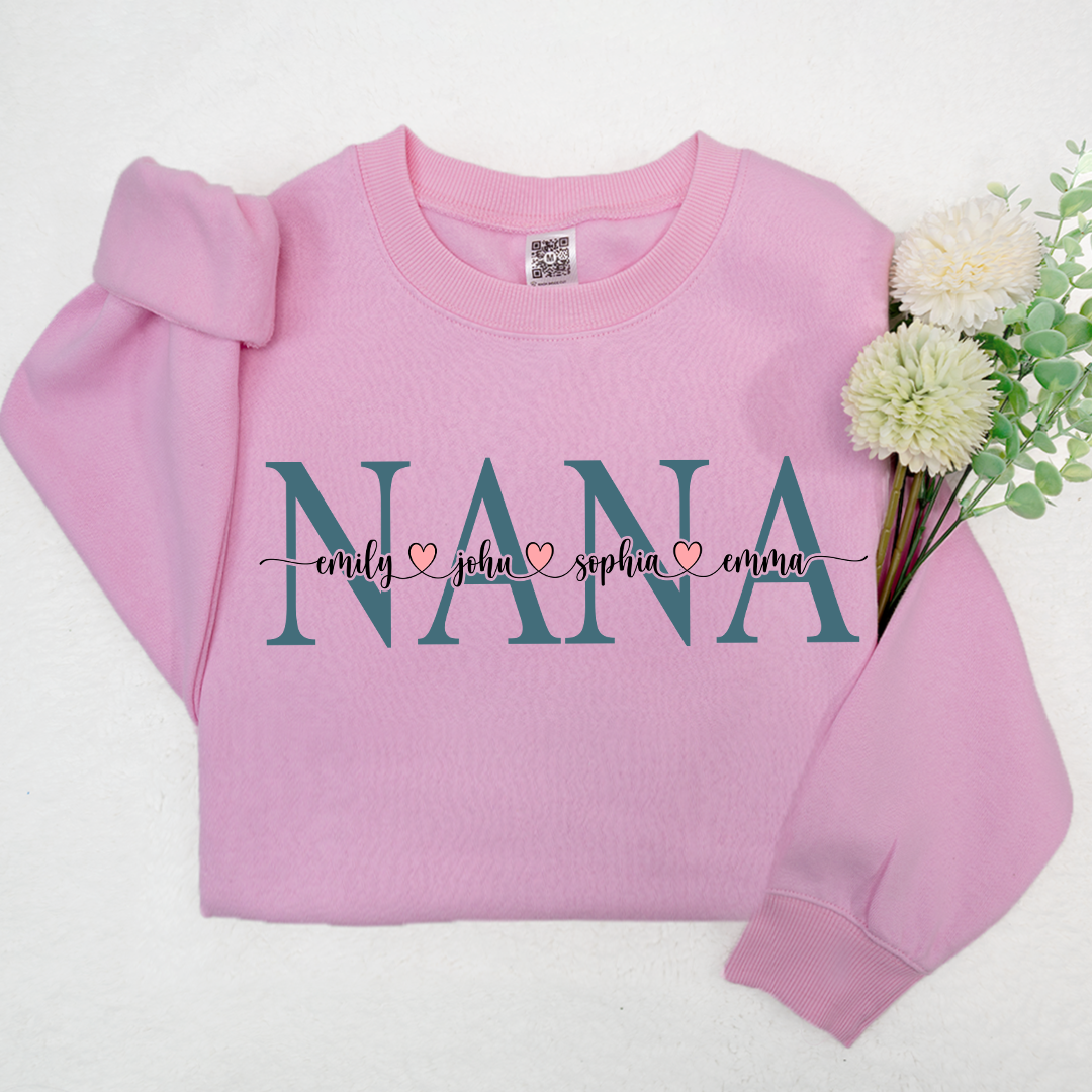 Lofaris Personalized Name Nana With Grandkids Sweatshirt