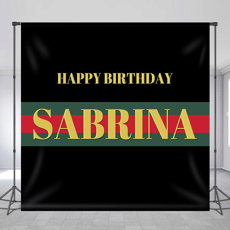 Lofaris Personalized Name Simple Black Birthday Backdrop