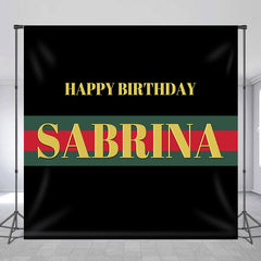 Lofaris Personalized Name Simple Black Birthday Backdrop