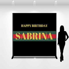 Lofaris Personalized Name Simple Black Birthday Backdrop