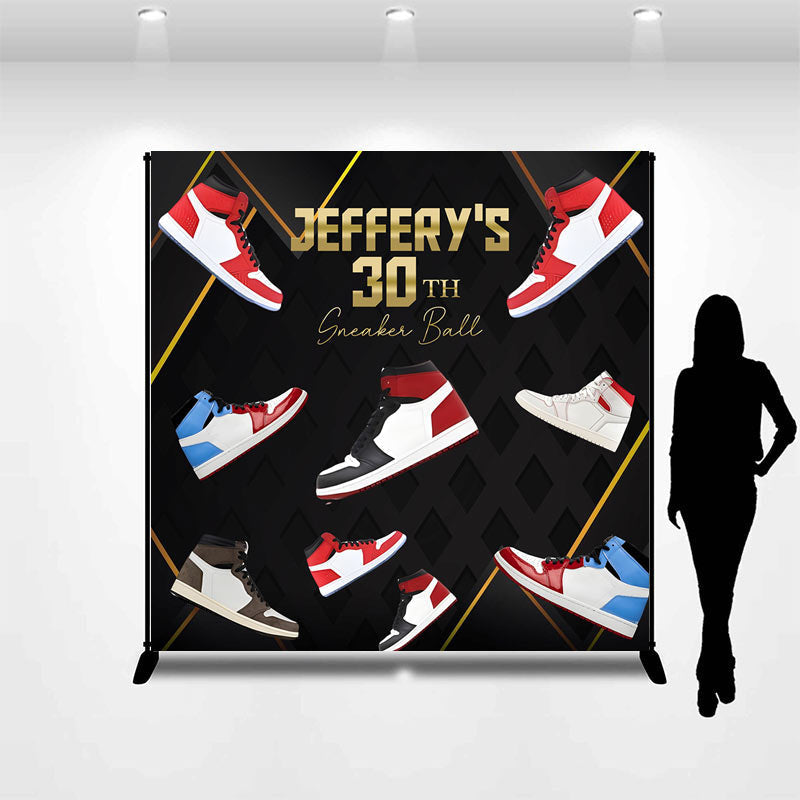 Lofaris Personalized Name Sneaker Ball Birthday Backdrop