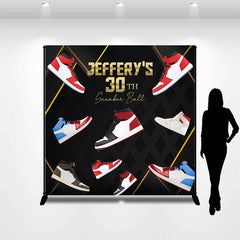Lofaris Personalized Name Sneaker Ball Birthday Backdrop