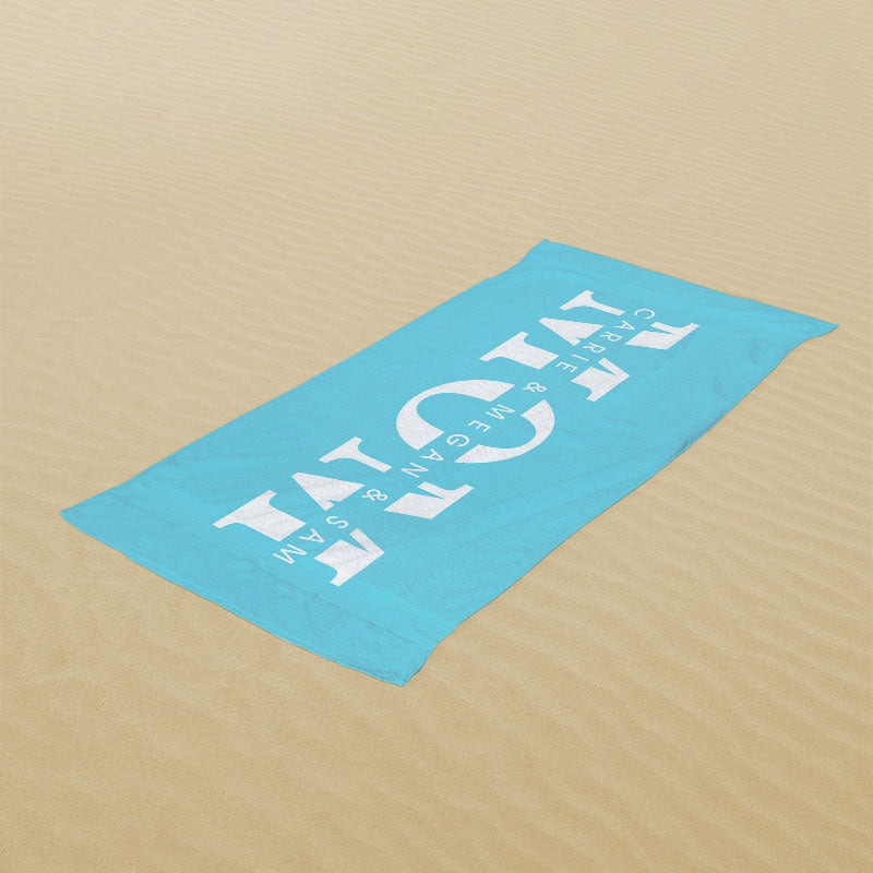 Lofaris Personalized Name Solid Color Beach Towel Gifts for Mom