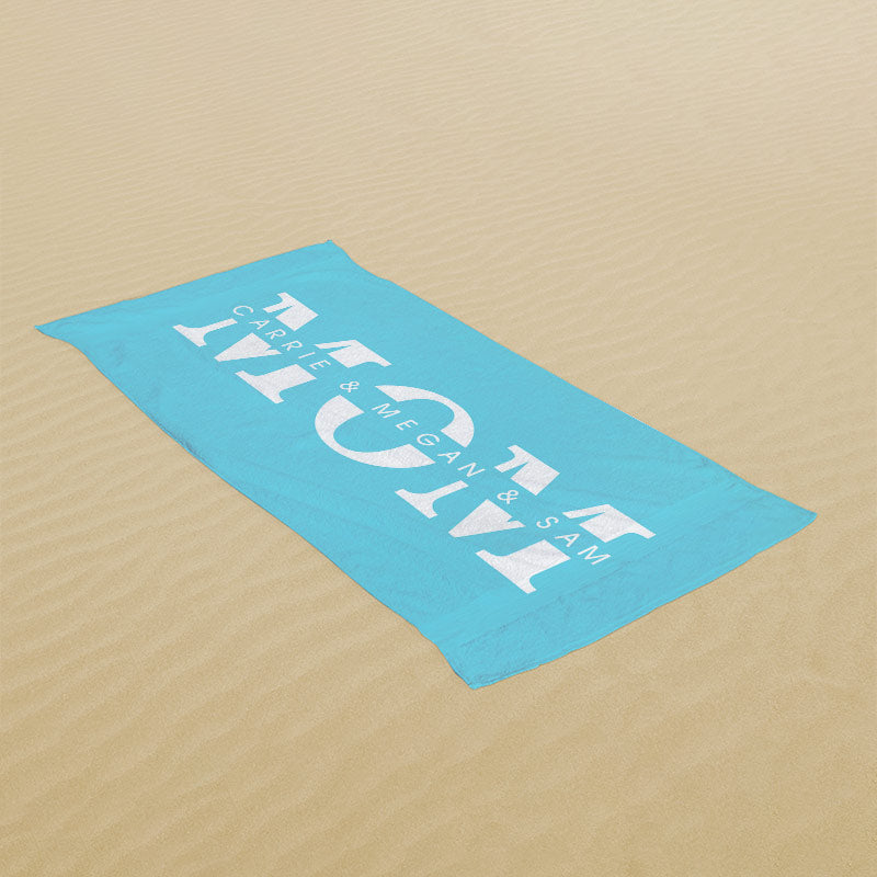 Lofaris Personalized Name Solid Color Beach Towel Gifts for Mom