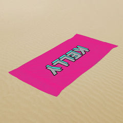 Lofaris Personalized Name Solid Color Simple Beach Towel