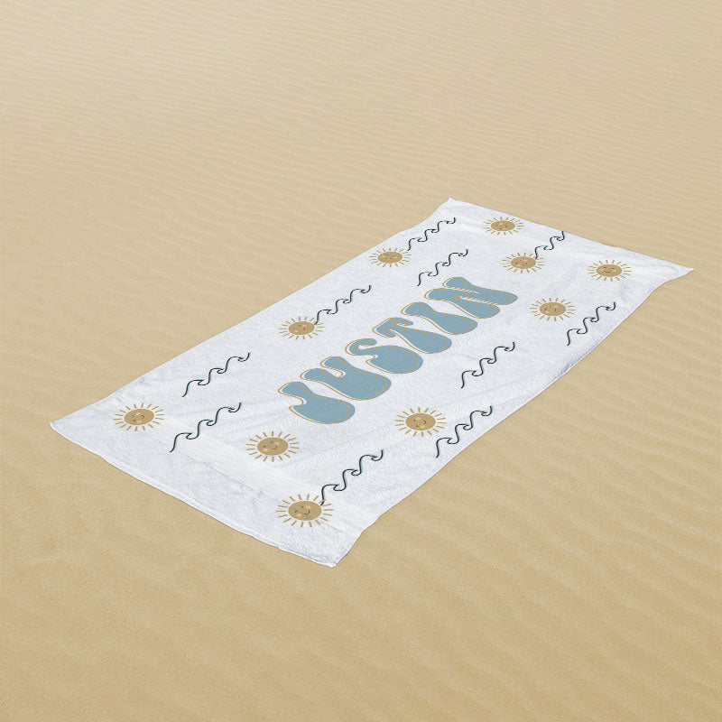 Lofaris Personalized Name Sunshine Beach Towel for Boy