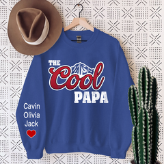 Lofaris The Cool Papa Custom And Grandkids Gift Sweatshirt