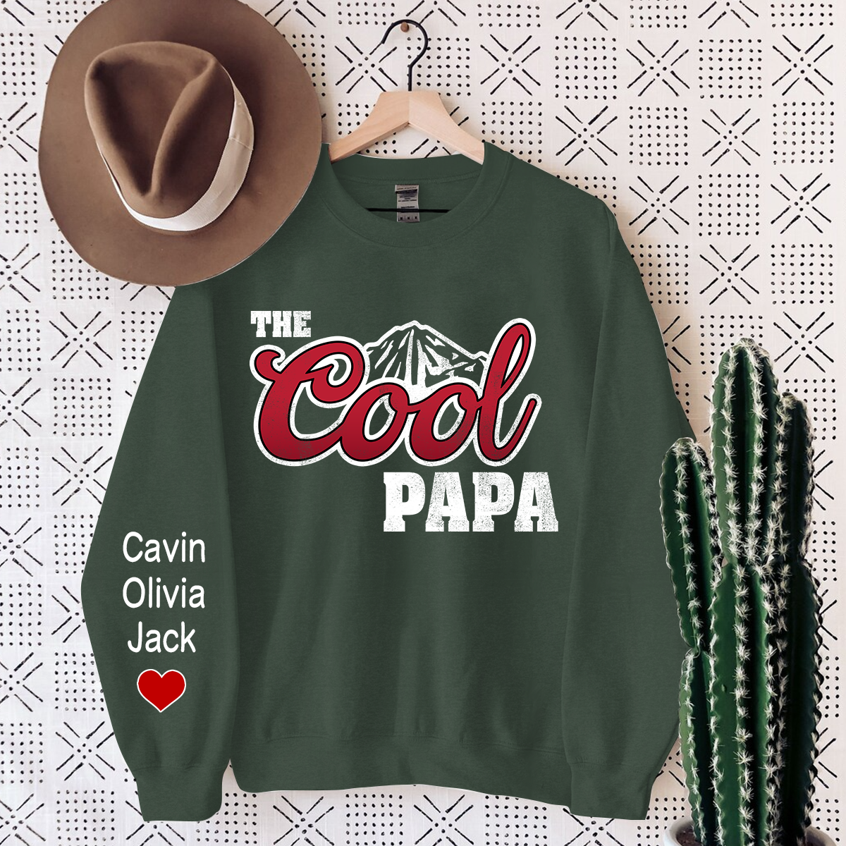Lofaris The Cool Papa Custom And Grandkids Gift Sweatshirt