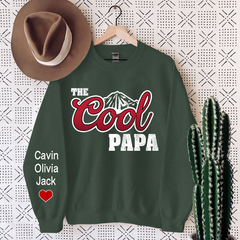 Lofaris The Cool Papa Custom And Grandkids Gift Sweatshirt
