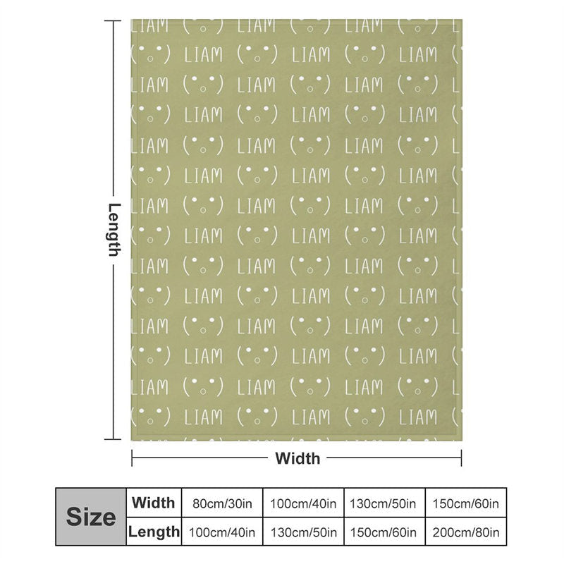 Lofaris Personalized Name Voguish Emoji Green Soft Blanket