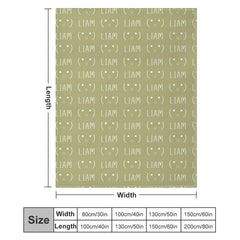 Lofaris Personalized Name Voguish Emoji Green Soft Blanket