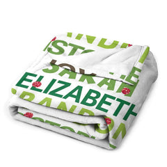 Lofaris Personalized Name White Text Tree Christmas Blanket