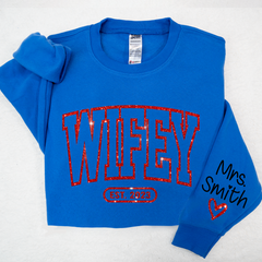 Lofaris Glitter Merry Wifey Est And Custom Names Svg Png Sweatshirt LTP01