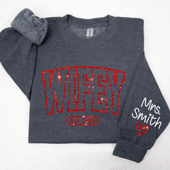 Lofaris Glitter Merry Wifey Est And Custom Names Svg Png Sweatshirt LTP01