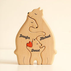 Lofaris Personalized Name Wooden Bears Family Puzzle Christmas Gifts